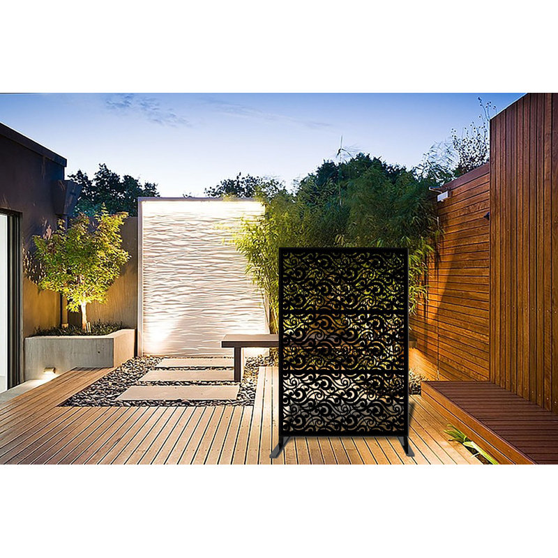 e-Joy Laser Cut Metal Privacy Screen Fence, Decorative e-Joy Laser Cut Metal Privacy Screen Fence, Decorative